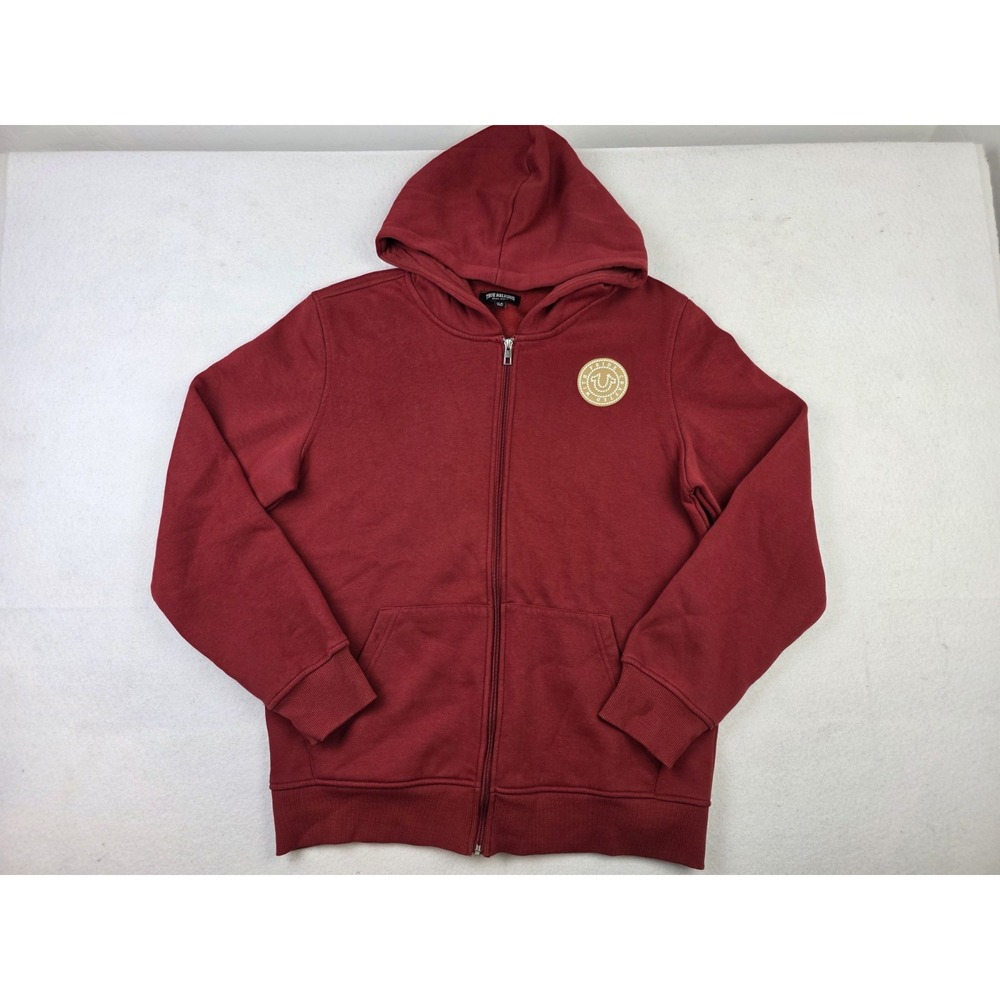 True Religion College Full Zip Hoodie Sweater Rope Design Size M Crafted W Pride - Picture 3 of 11